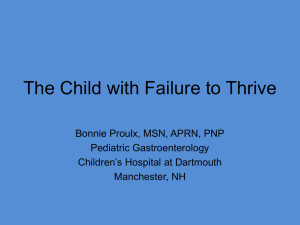 The Child with Failure to Thrive