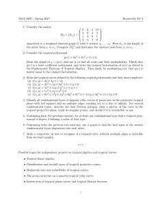 Math 4800 – Spring 2015 Homework Set 3 1. Consider the matrix 
