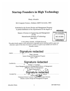 Startup Founders in High  Technology