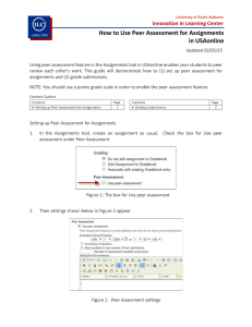 How to Use Peer Assessment for Assignments in USAonline