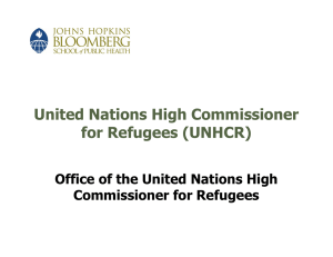 United Nations High Commissioner for Refugees (UNHCR) Commissioner for Refugees