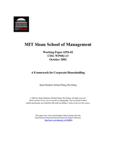 MIT Sloan School of Management Working Paper 4294-02 CISL WP#02-13 October 2002