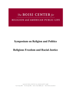 Symposium on Religion and Politics  Religious Freedom and Racial Justice