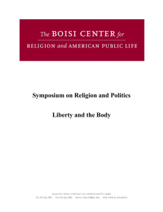 Symposium on Religion and Politics  Liberty and the Body