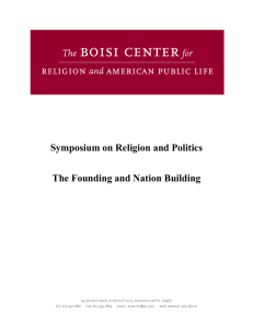 Symposium on Religion and Politics  The Founding and Nation Building  