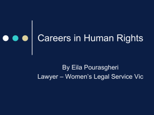 Careers in Human Rights By Eila Pourasgheri – Women’s Legal Service Vic Lawyer
