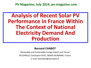 Analysis of Recent Solar PV Performance in France Within Electricity Demand And