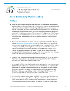 Short-Term Energy Outlook (STEO)  Highlights 