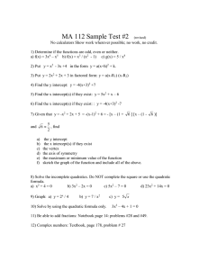 MA 112 Sample Test #2