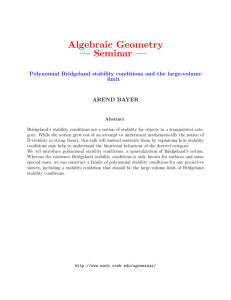Algebraic Geometry — Seminar — Polynomial Bridgeland stability conditions and the large-volume limit