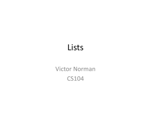 Lists Victor Norman CS104