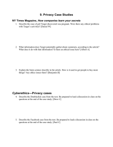9. Privacy Case Studies How companies learn your secrets