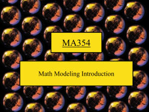 MA354 Math Modeling Introduction
