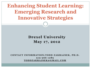 Enhancing Student Learning: Emerging Research and Innovative Strategies Drexel University