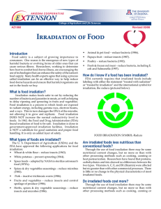 Irradiation of Food E    TENSION Introduction