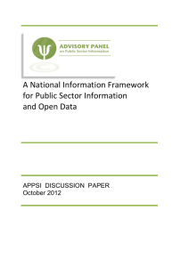 A National Information Framework for Public Sector Information and Open Data