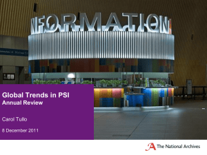 Global Trends in PSI Annual Review Carol Tullo 8 December 2011