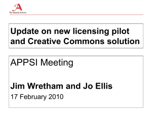 APPSI Meeting Update on new licensing pilot and Creative Commons solution