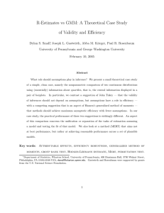 R-Estimates vs GMM: A Theoretical Case Study of Validity and Efficiency