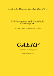 CAERP Life Insurance and Household Consumption Centro de Alt´ısimos Estudios R´ıos P´erez