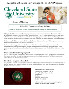 Bachelor of Science in Nursing: RN to BSN Program