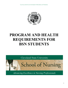 PROGRAM AND HEALTH REQUIREMENTS FOR BSN STUDENTS