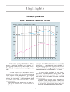Highlights Military Expenditures Figure 1.  World Military Expenditures:  1961-1995