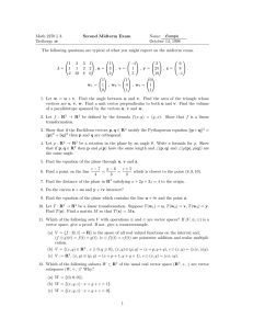 Math 2270 § 3. Second Midterm Exam Name: Sample