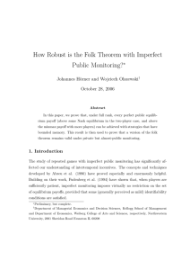 How Robust is the Folk Theorem with Imperfect Public Monitoring? ∗