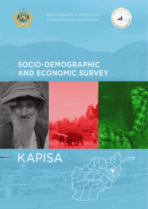 KAPISA SOCIO-DEMOGRAPHIC AND ECONOMIC SURVEY Islamic Republic of Afghanistan
