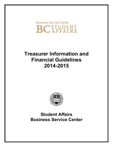 Treasurer Information and Financial Guidelines 2014-2015