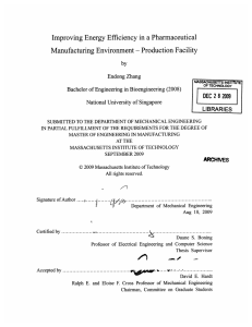 Improving  Energy Efficiency  in a Pharmaceutical Production Facility Manufacturing Environment -