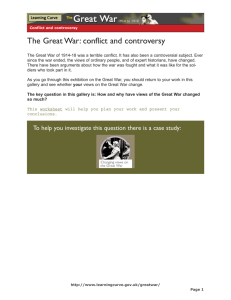 The Great War: conflict and controversy