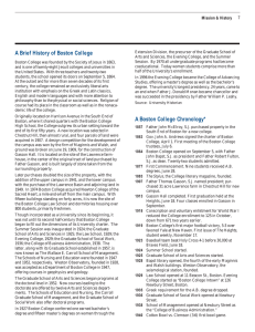 A Brief History of Boston College 7 Mission &amp; History