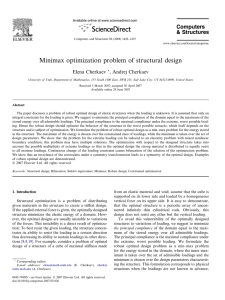 Minimax optimization problem of structural design Elena Cherkaev , Andrej Cherkaev