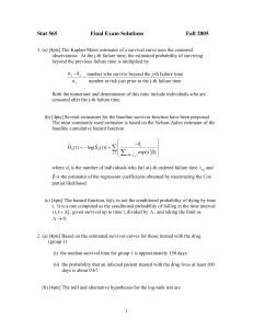 Stat 565  Final Exam Solutions Fall 2005