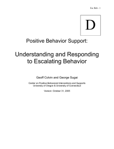 D  Understanding and Responding to Escalating Behavior