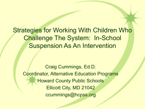 Strategies for Working With Children Who Challenge The System:  In-School