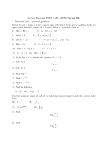 Review Exercises TEST 1 MA 437/537 Spring 2014