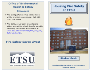 Housing Fire Safety at ETSU Office of Environmetal Health &amp; Safety