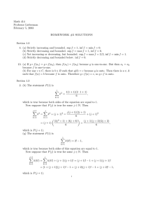Math 414 Professor Lieberman February 5, 2003 HOMEWORK #2 SOLUTIONS