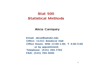 Stat 500 Statistical Methods Alicia Carriquiry