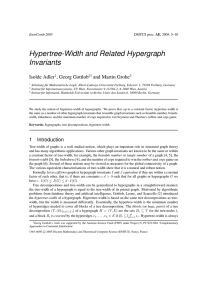 Hypertree-Width and Related Hypergraph Invariants Isolde Adler , Georg Gottlob