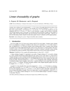 Linear choosability of graphs L. Esperet, M. Montassier and A. Raspaud