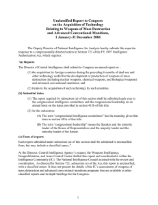 Unclassified Report to Congress on the Acquisition of Technology