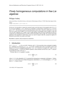 Finely homogeneous computations in free Lie algebras Philippe Andary