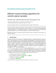 Efficient maxima-finding algorithms for random planar samples Wei-Mei Chen and Hsien-Kuei Hwang