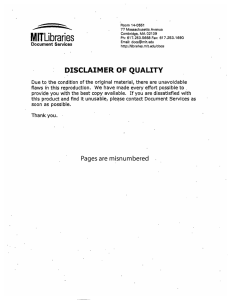 MITLibraries DISCLAIMER  OF QUALITY