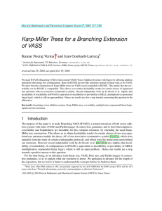 Karp-Miller Trees for a Branching Extension of VASS Kumar Neeraj Verma