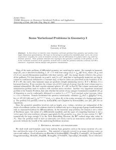 Lecture Notes VIGRE Minicourse on Nonconvex Variational Problems and Applications